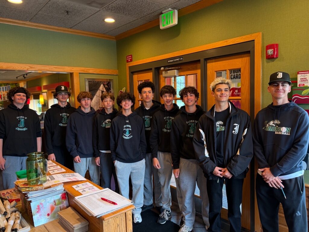 Jackson Baseball Players at 2025 Applebee's Breakfast Fundraiser